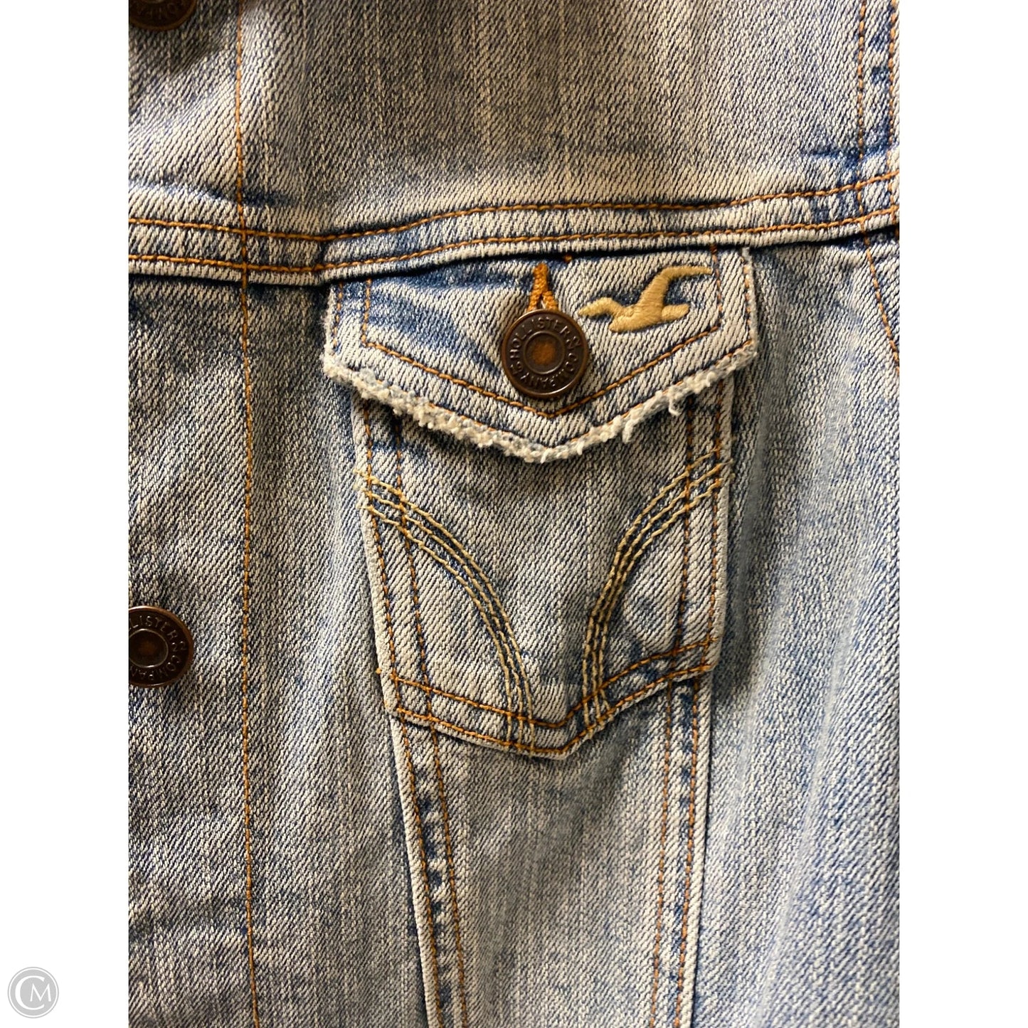 Jacket Denim By Hollister In Blue Denim, Size: M