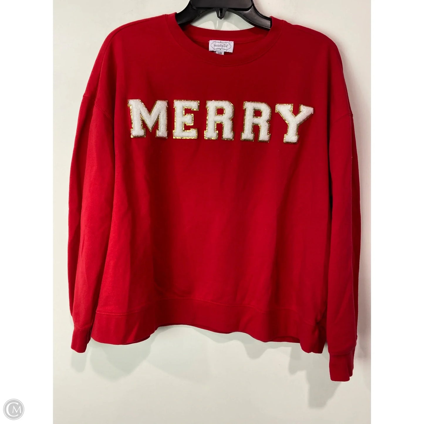 Sweatshirt Crewneck By Mudpie In Red, Size: S