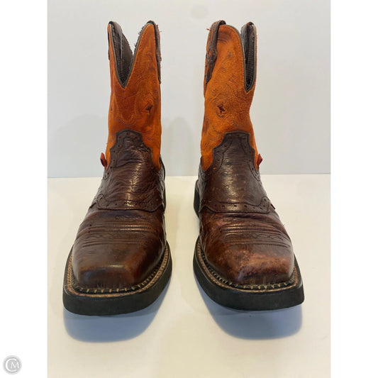 Boots Western By Justin In Orange, Size: 8.5