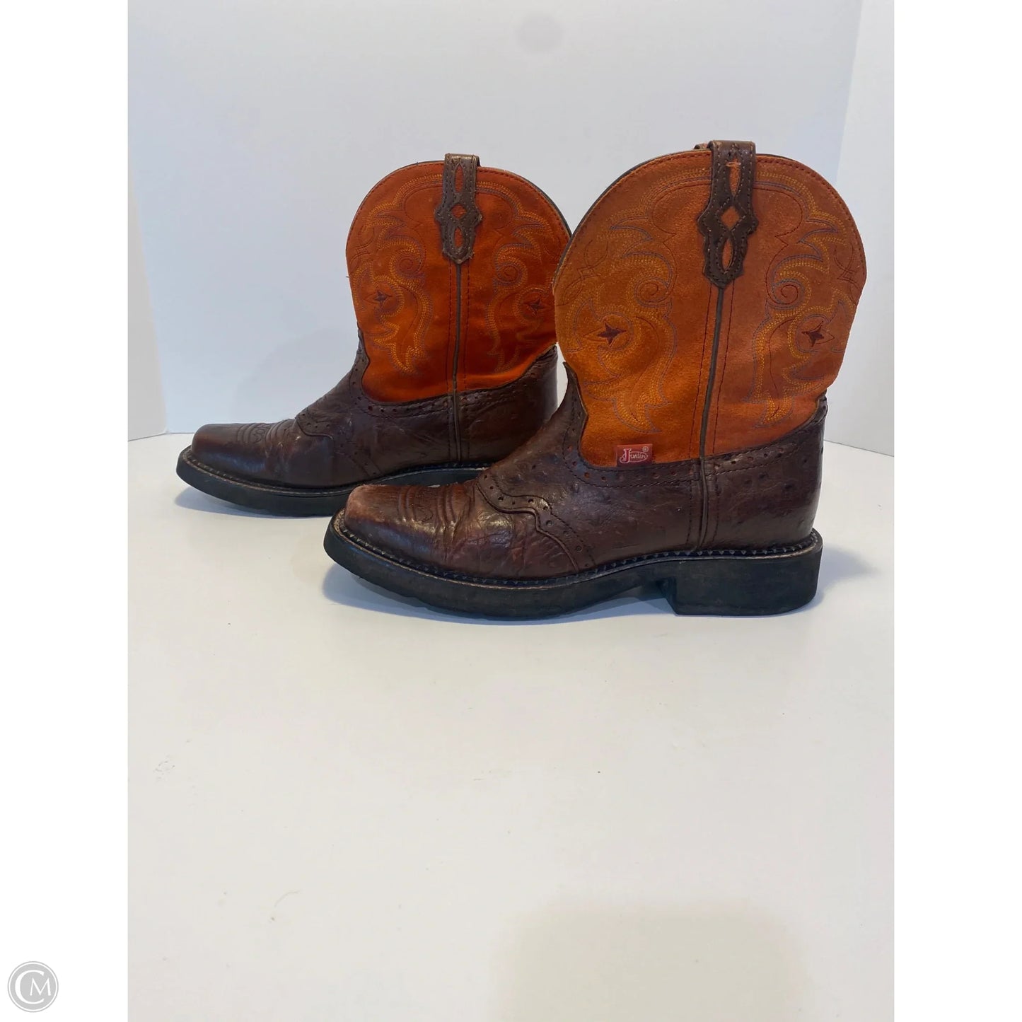 Boots Western By Justin In Orange, Size: 8.5