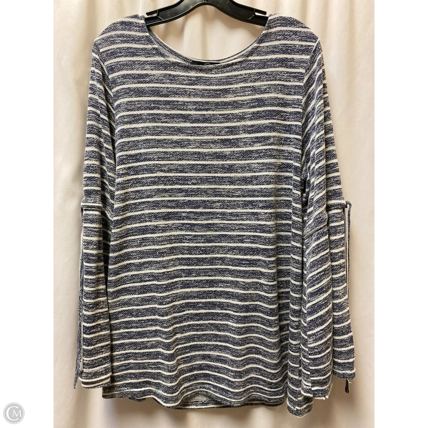 Top Long Sleeve By Suzanne Betro In Blue, Size: 2x