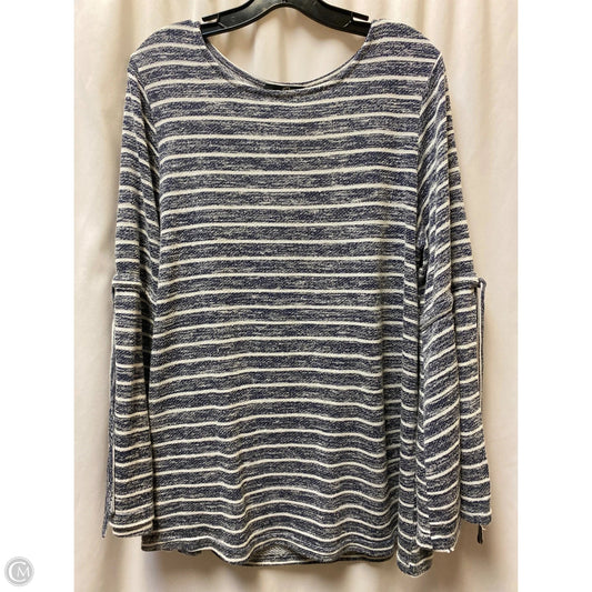 Top Long Sleeve By Suzanne Betro In Blue, Size: 2x