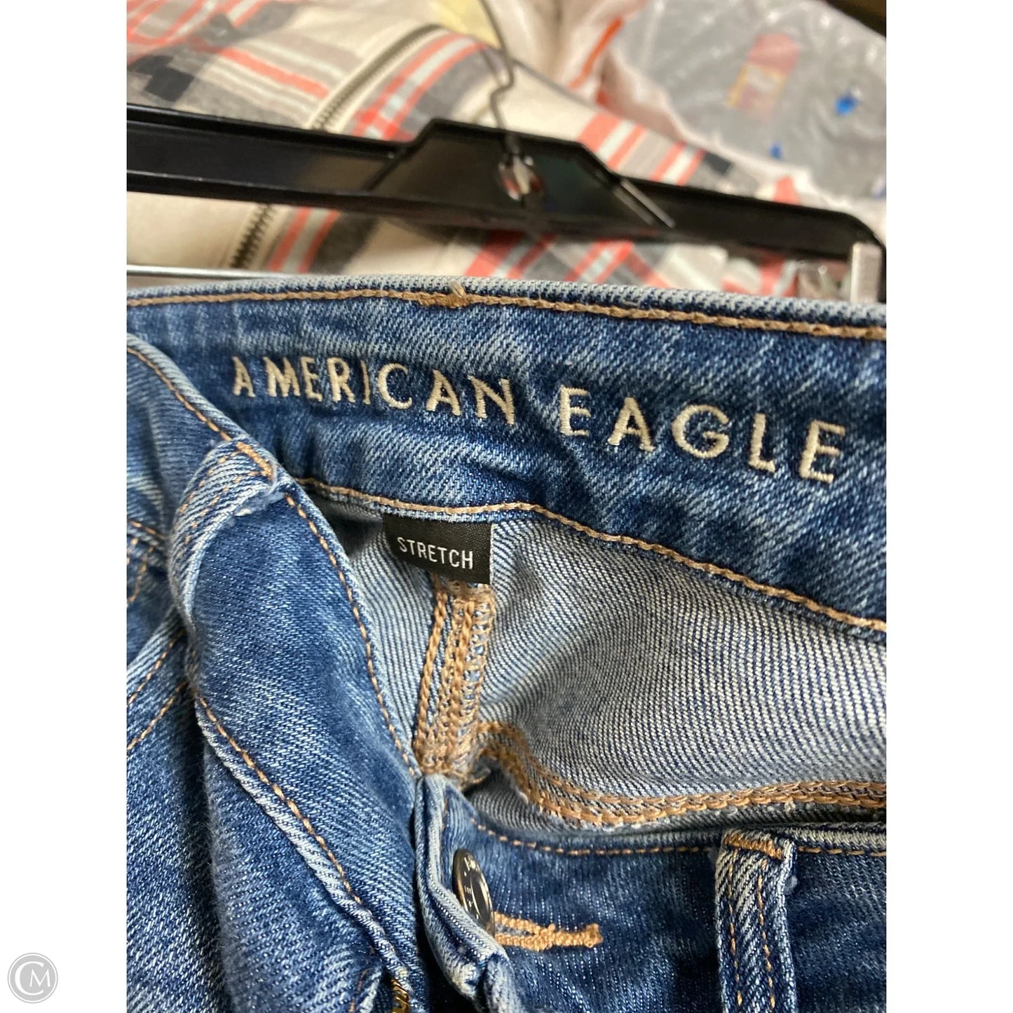 Jeans Straight By American Eagle In Blue Denim, Size: 12
