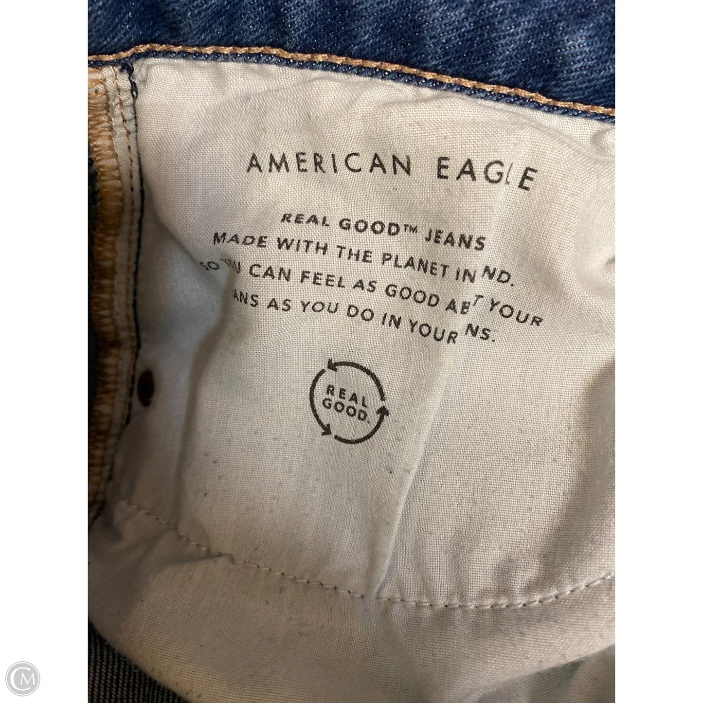 Jeans Straight By American Eagle In Blue Denim, Size: 12
