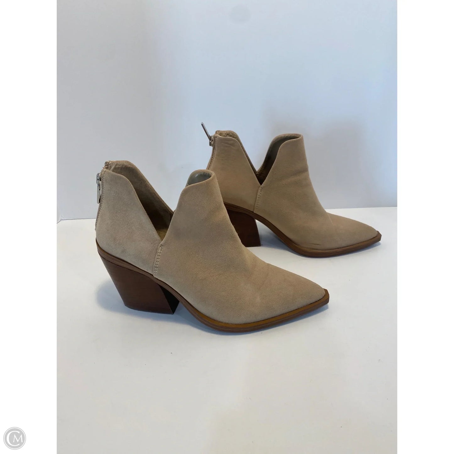 Boots Ankle Heels By Vince Camuto In Tan, Size: 8