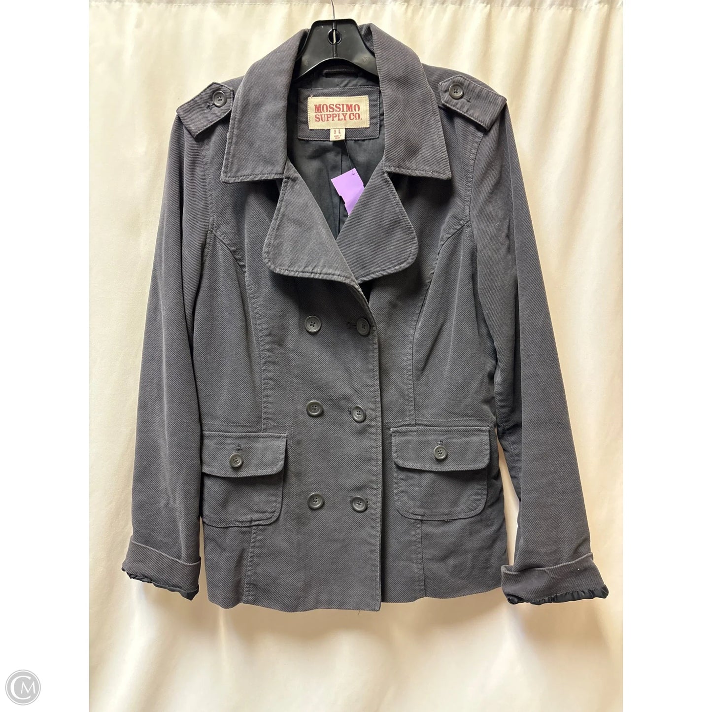 Coat Peacoat By Mossimo In Grey, Size: L