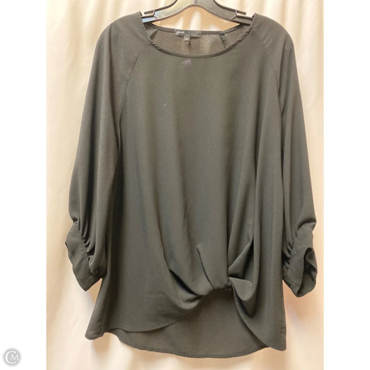 Top Long Sleeve By Gibson In Black, Size: L
