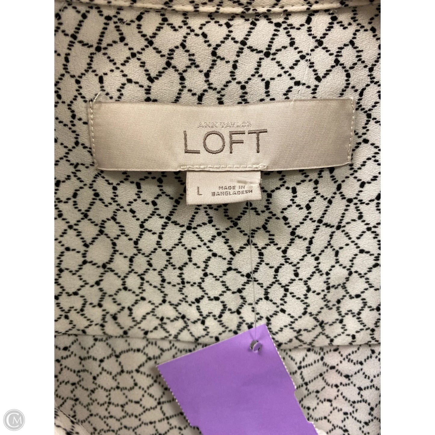 Top Long Sleeve By Loft In White, Size: L