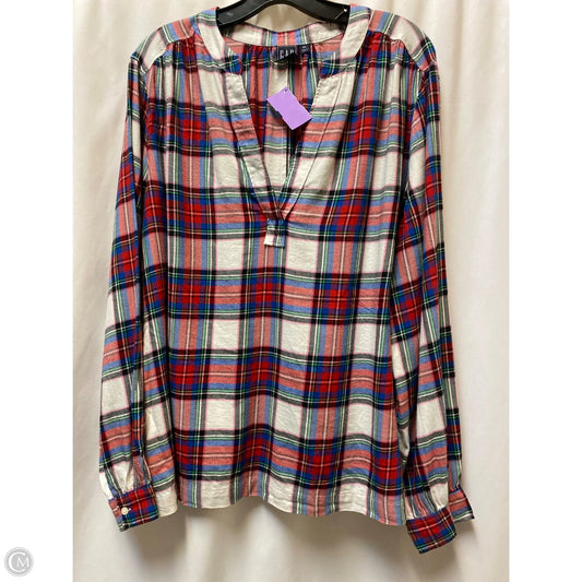 Top Long Sleeve By Gap In Red, Size: Xl