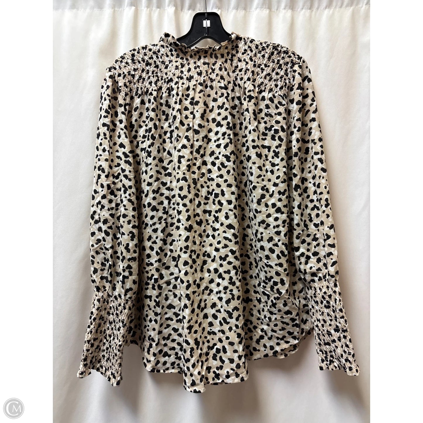 Top Long Sleeve By Ann Taylor In Tan, Size: L