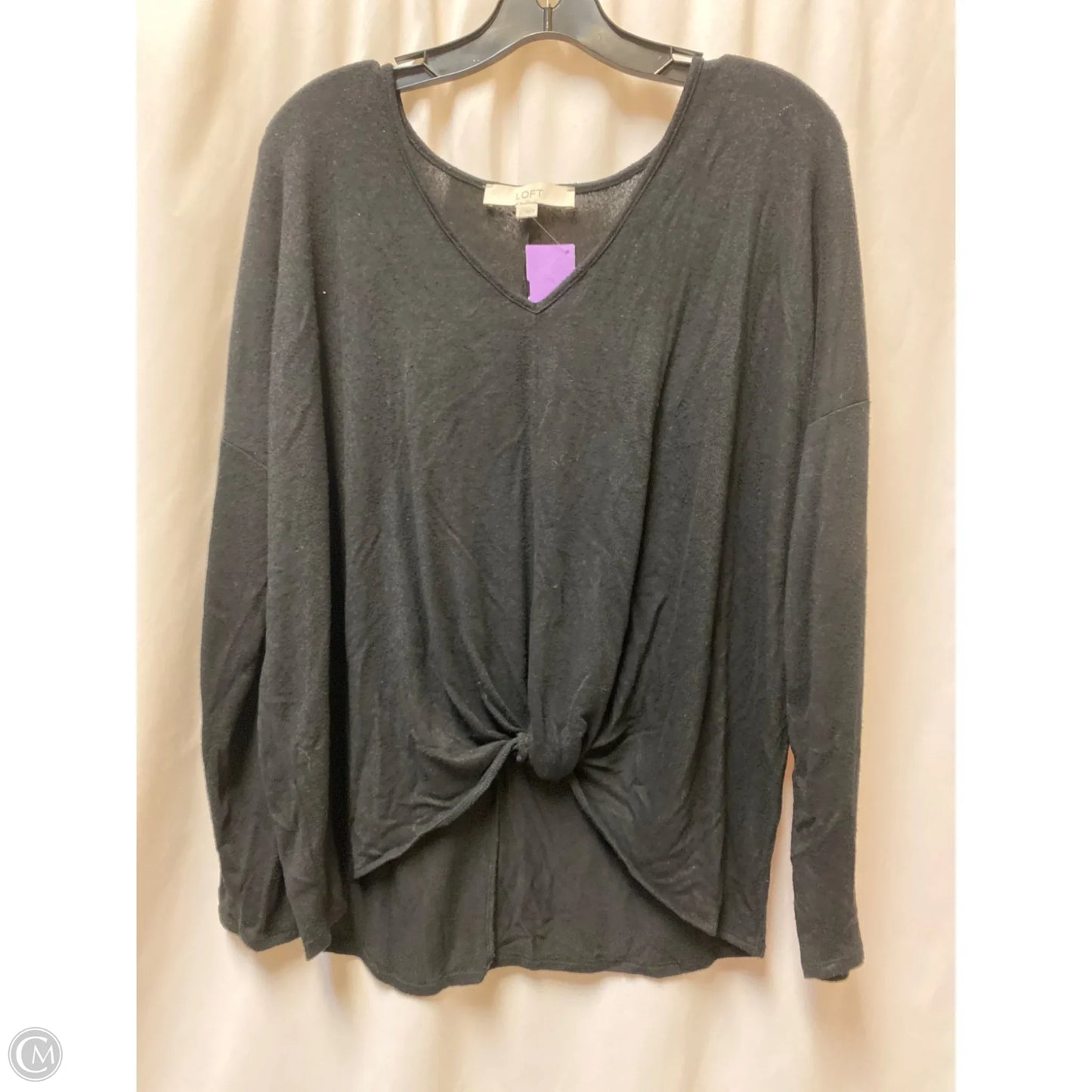 Top Long Sleeve By Loft In Black, Size: L