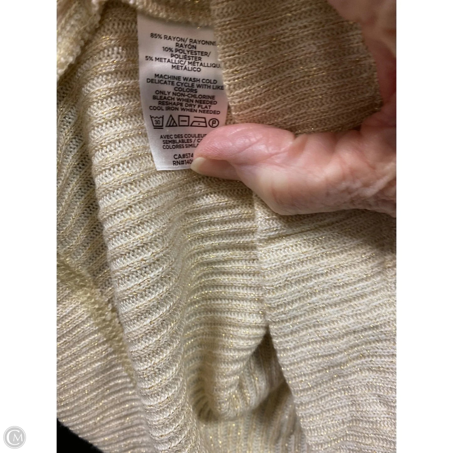 Top Long Sleeve By Loft In Tan, Size: L