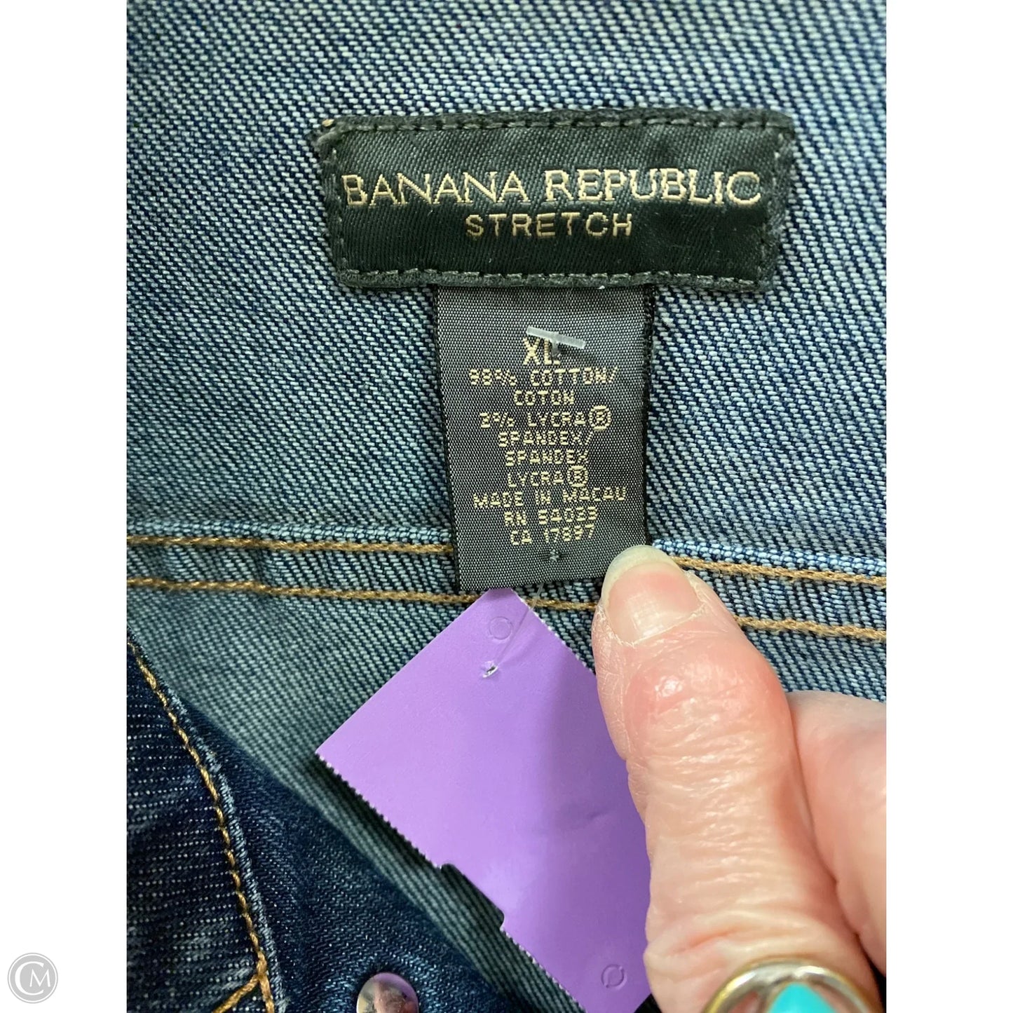 Jacket Denim By Banana Republic In Blue Denim, Size: Xl
