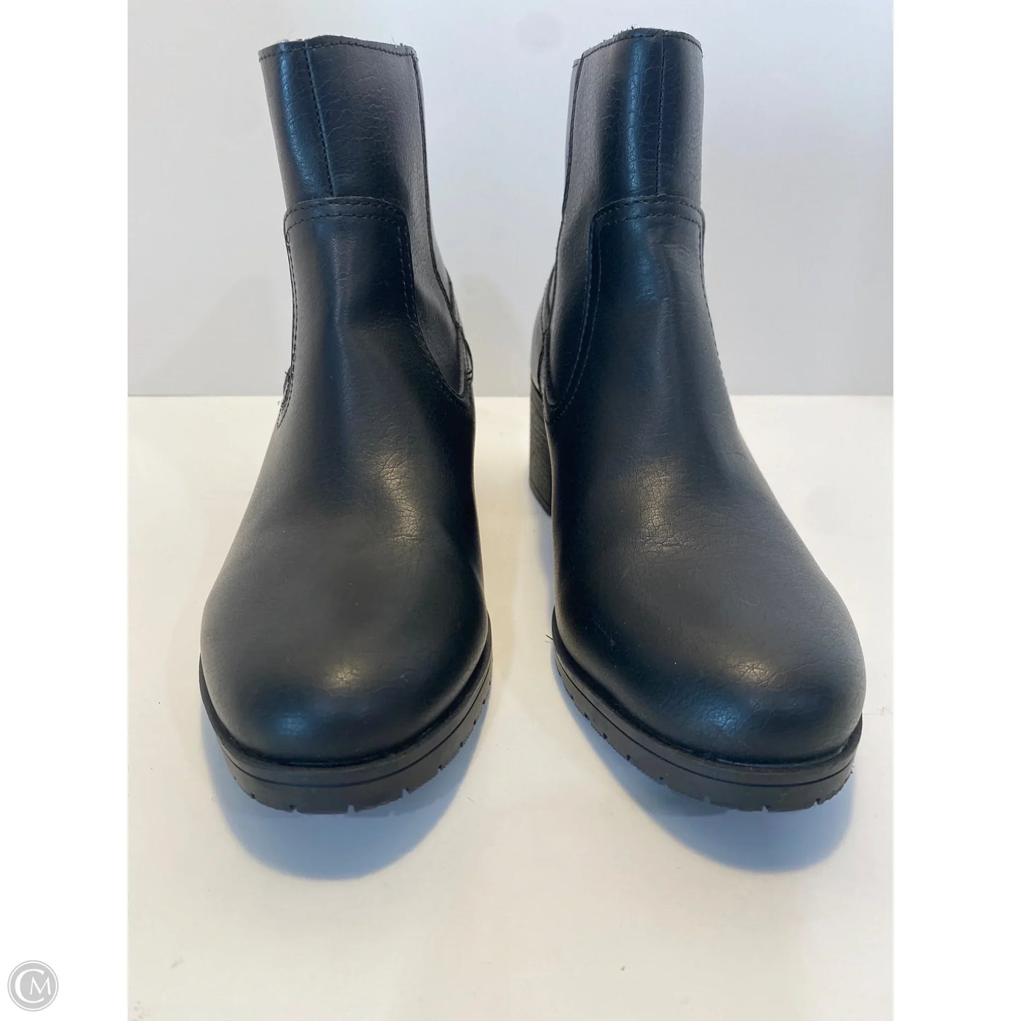 Boots Ankle Heels By Clothes Mentor In Black, Size: 9