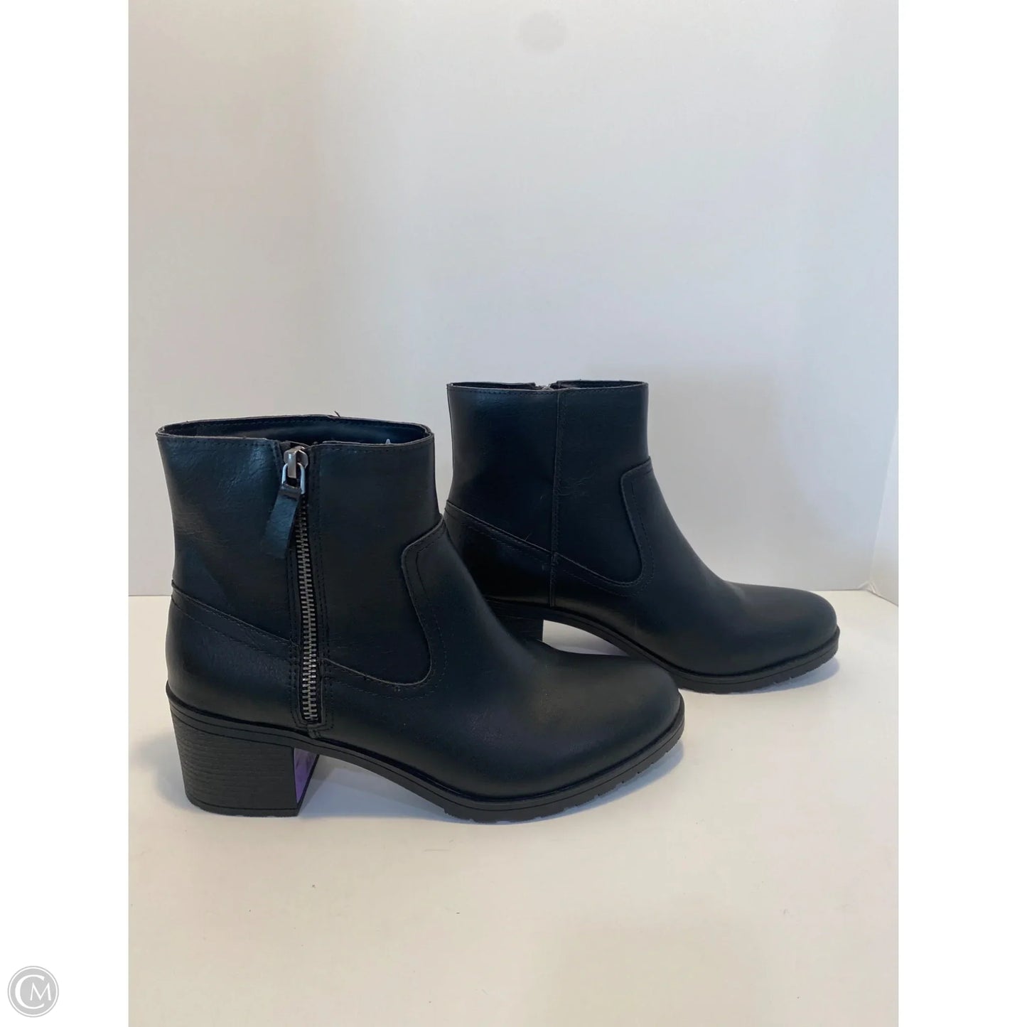 Boots Ankle Heels By Clothes Mentor In Black, Size: 9