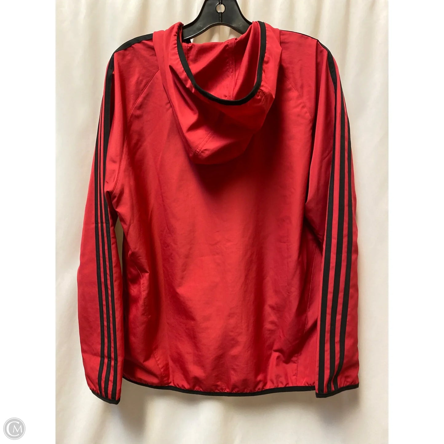 Athletic Jacket By Adidas In Red, Size: L