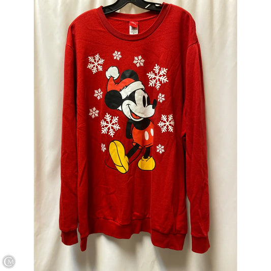 Sweatshirt Crewneck By Disney Store In Red, Size: 3x