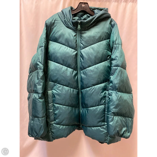 Coat Puffer & Quilted By Lane Bryant In Green, Size: 3x