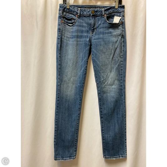 Jeans Straight By American Eagle In Blue Denim, Size: 8