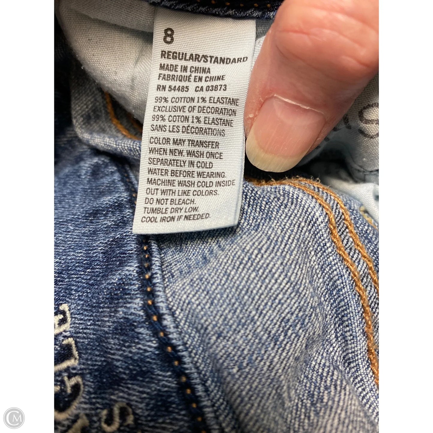 Jeans Straight By American Eagle In Blue Denim, Size: 8