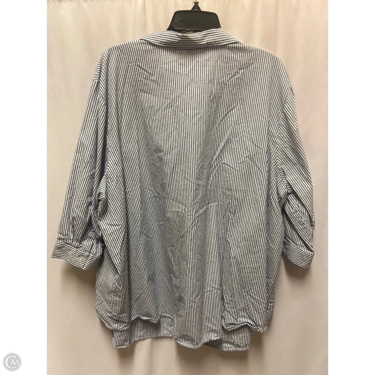 Top Long Sleeve By Woman Within In Blue, Size: 4x