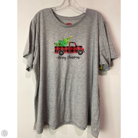 Top Short Sleeve By Holiday Time In Grey, Size: 3x