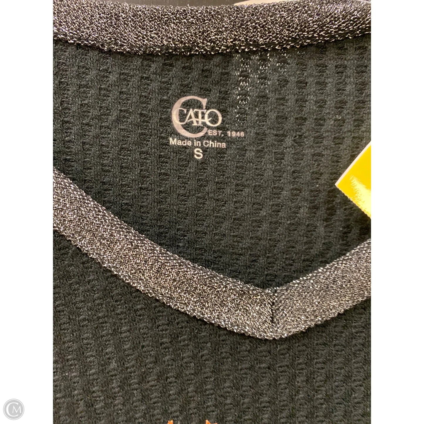 Top Long Sleeve By Cato In Black, Size: S