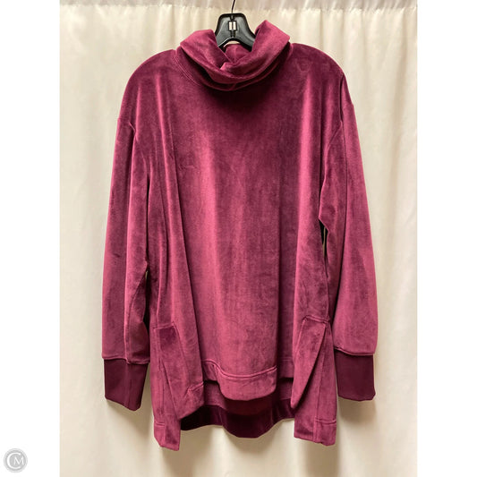 Top Long Sleeve By Athletic Works In Maroon, Size: Xxl
