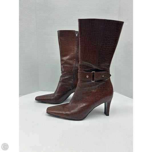 Boots Mid-calf Heels By Gianni Bini In Brown, Size: 8