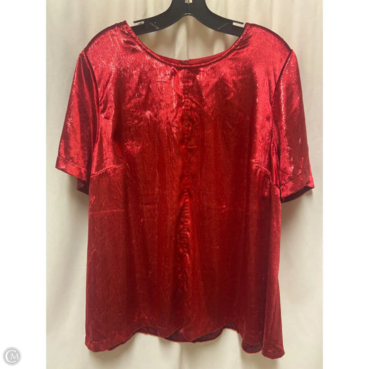 Top Short Sleeve By Lane Bryant In Red, Size: 4x