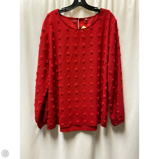 Top Long Sleeve By Clothes Mentor In Red, Size: 2x