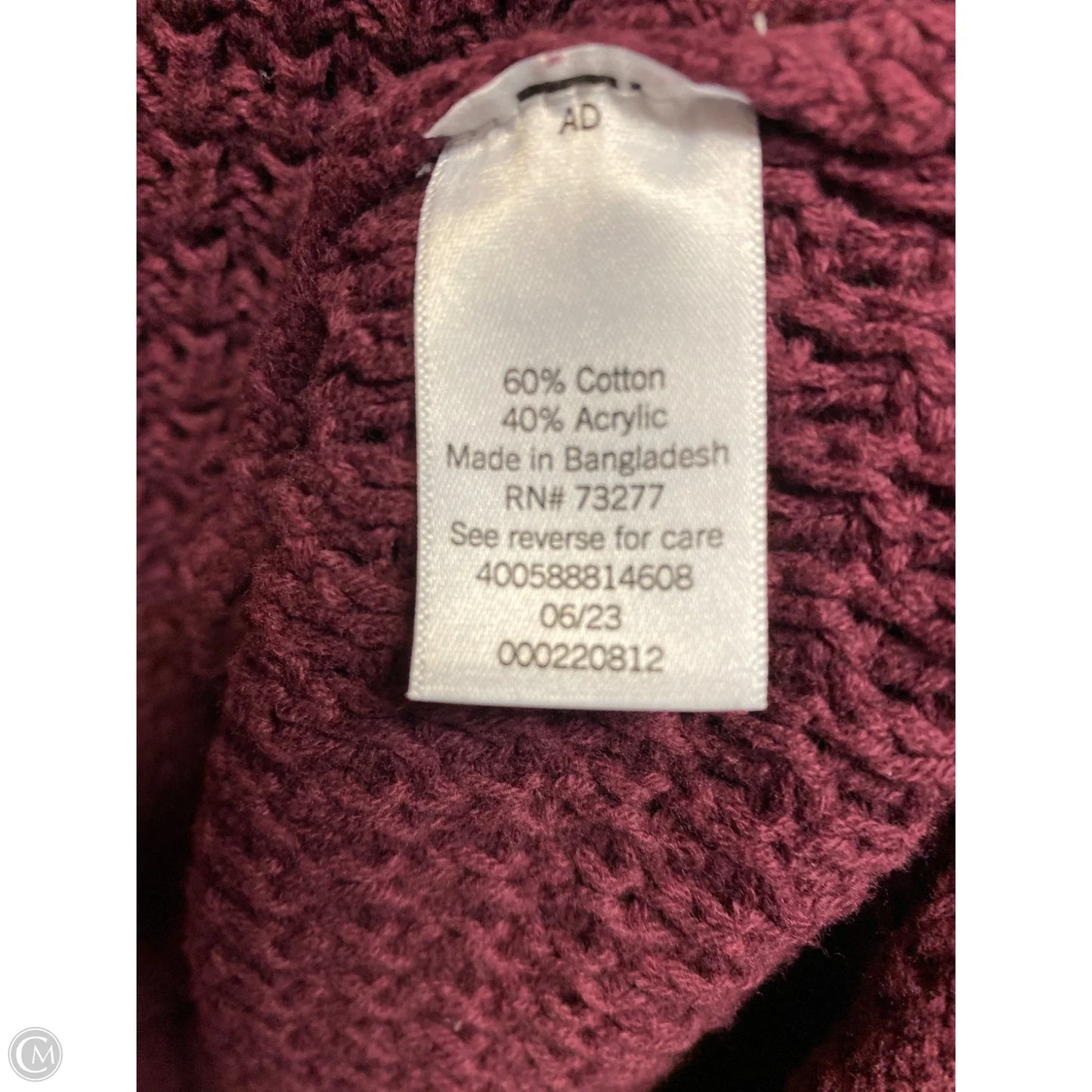 Sweater By Sonoma In Maroon, Size: S