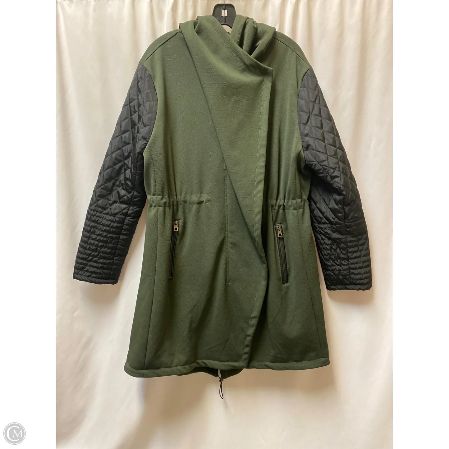 Coat Puffer & Quilted By Vince Camuto In Black & Green, Size: Xl