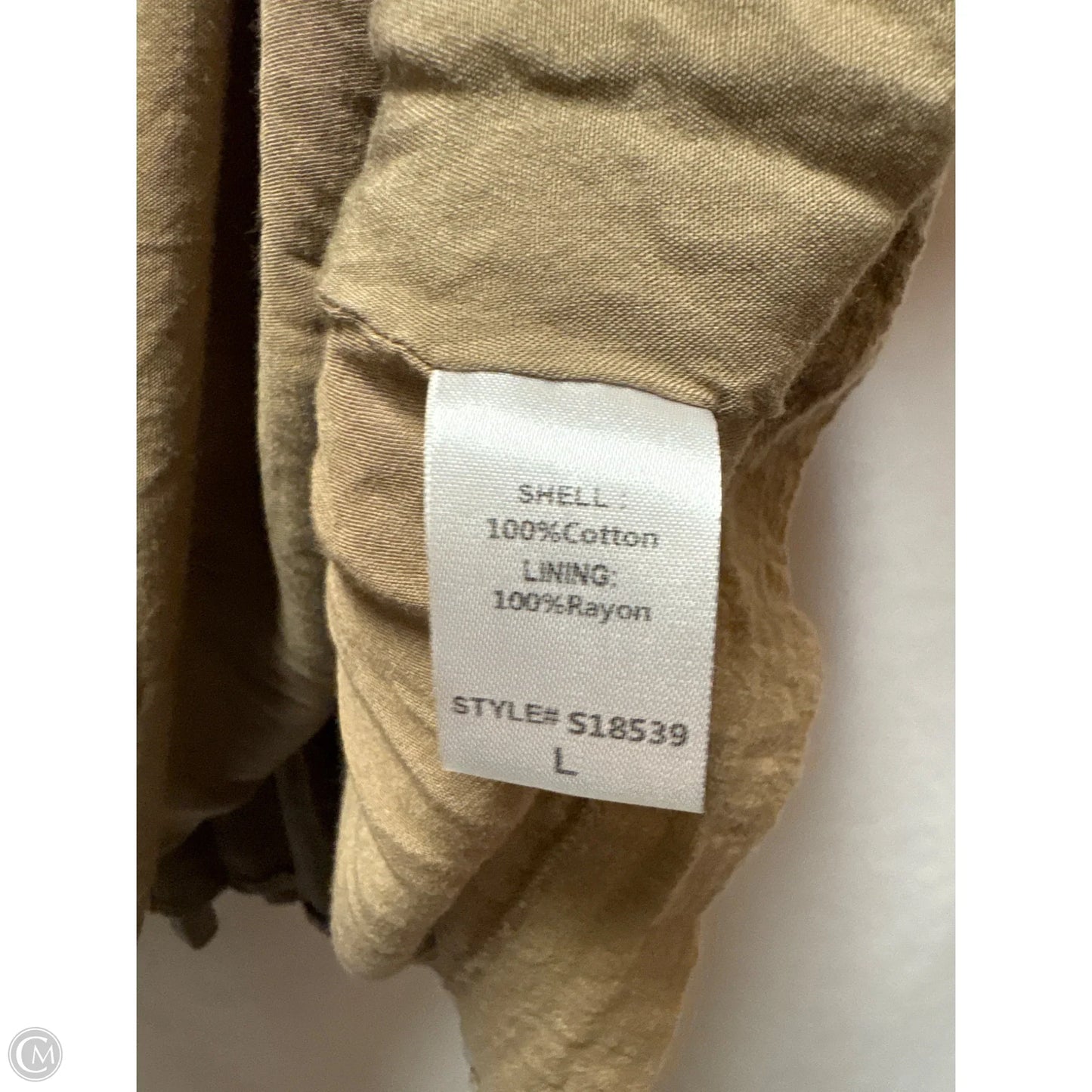 Top Long Sleeve By Mustard Seed In Taupe, Size: L