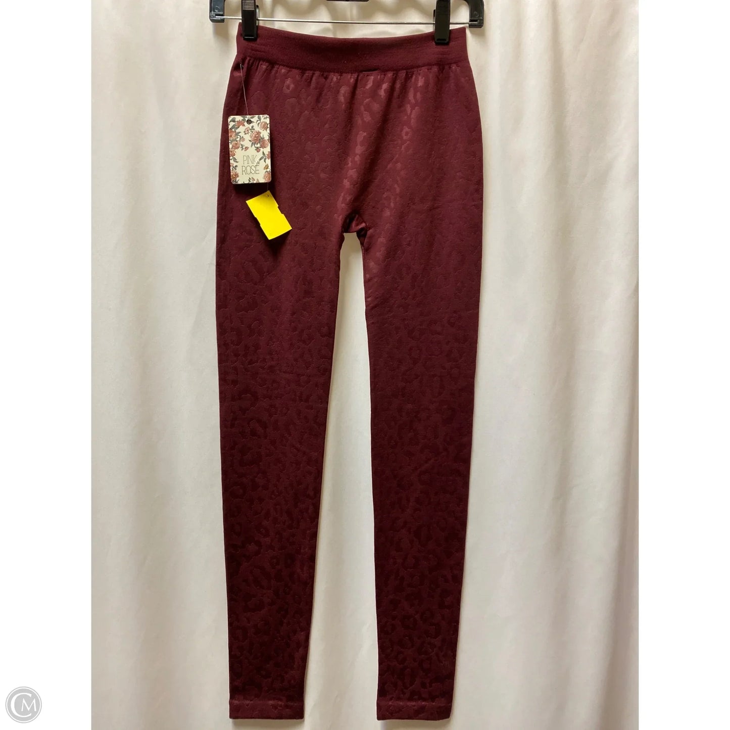 Pants Leggings By Pink Rose In Maroon, Size: M