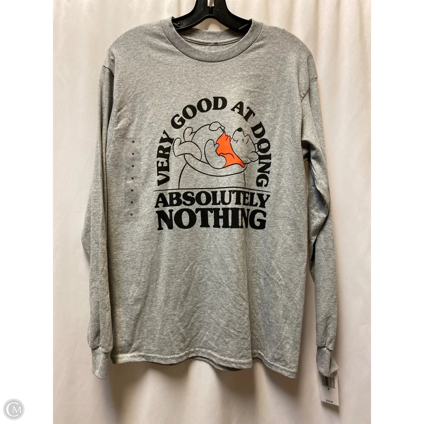 Top Long Sleeve By Disney In Grey, Size: M