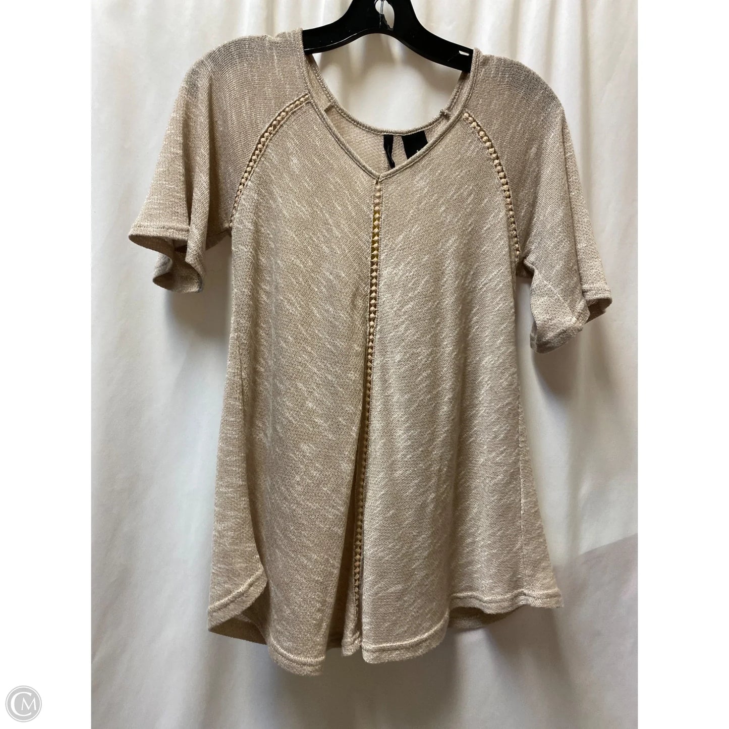 Sweater Short Sleeve By New Directions In Tan, Size: S