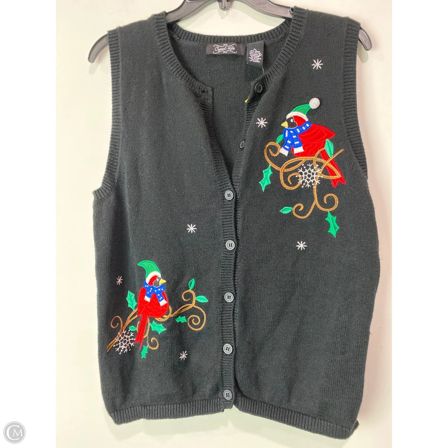 Vest Sweater By Clothes Mentor In Black, Size: Lp