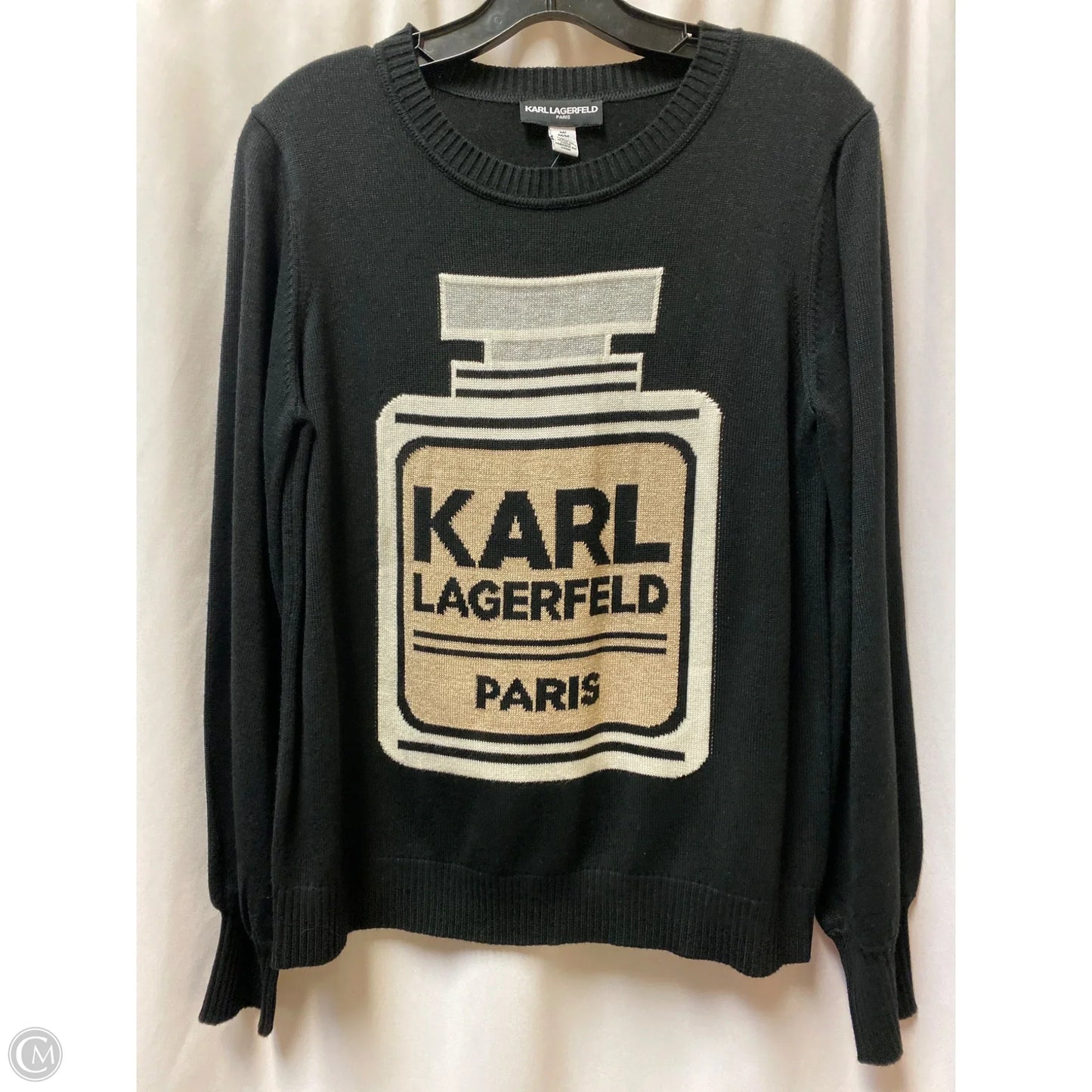 Sweater Designer By Karl Lagerfeld In Black, Size: M