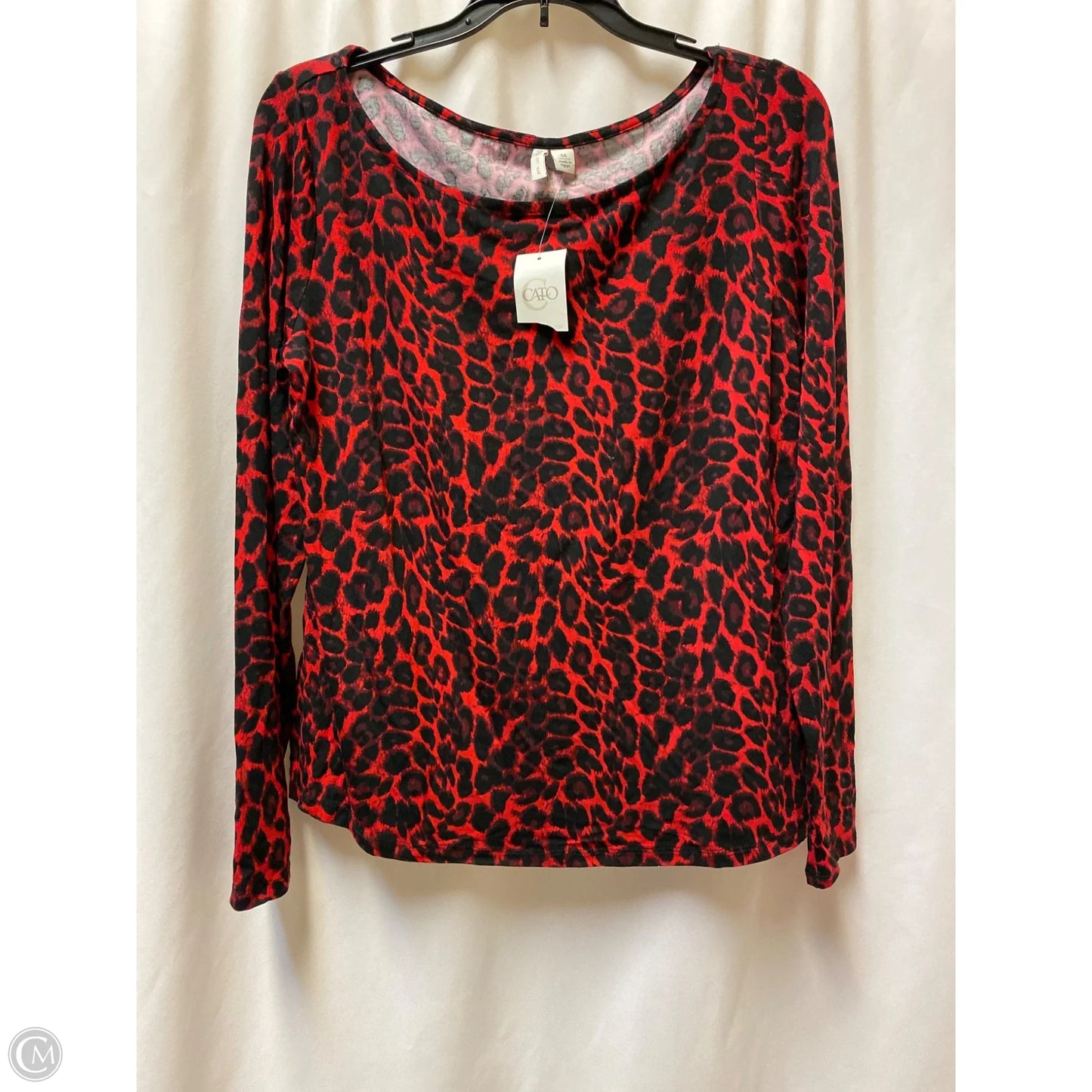 Top Long Sleeve By Cato In Red, Size: M