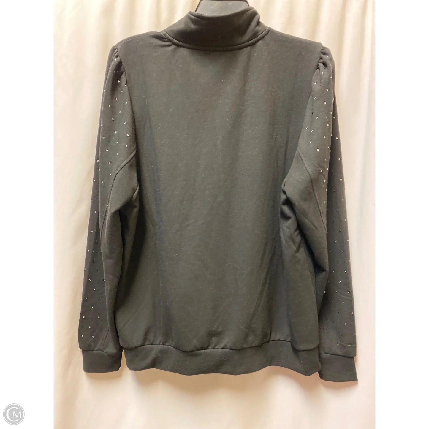 Sweatshirt Collar By Cato In Black, Size: L