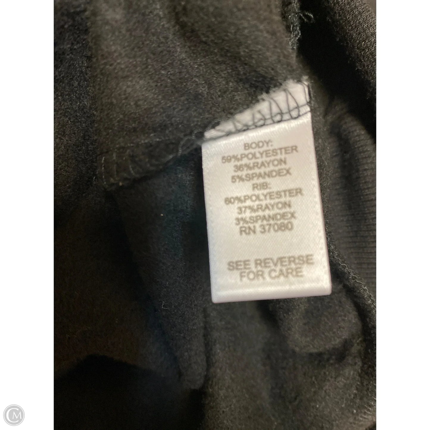 Sweatshirt Collar By Cato In Black, Size: L