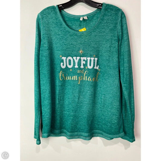 Top Long Sleeve By Cato In Green, Size: M