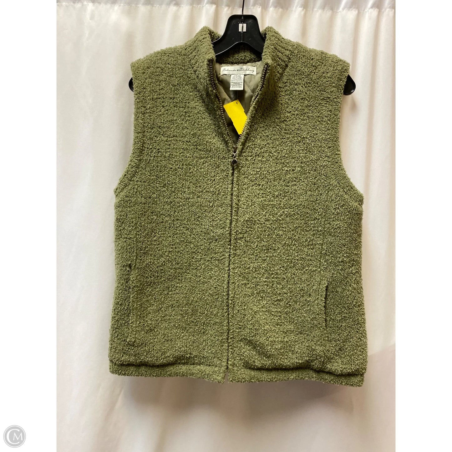 Vest Faux Fur & Sherpa By Clothes Mentor In Green, Size: L