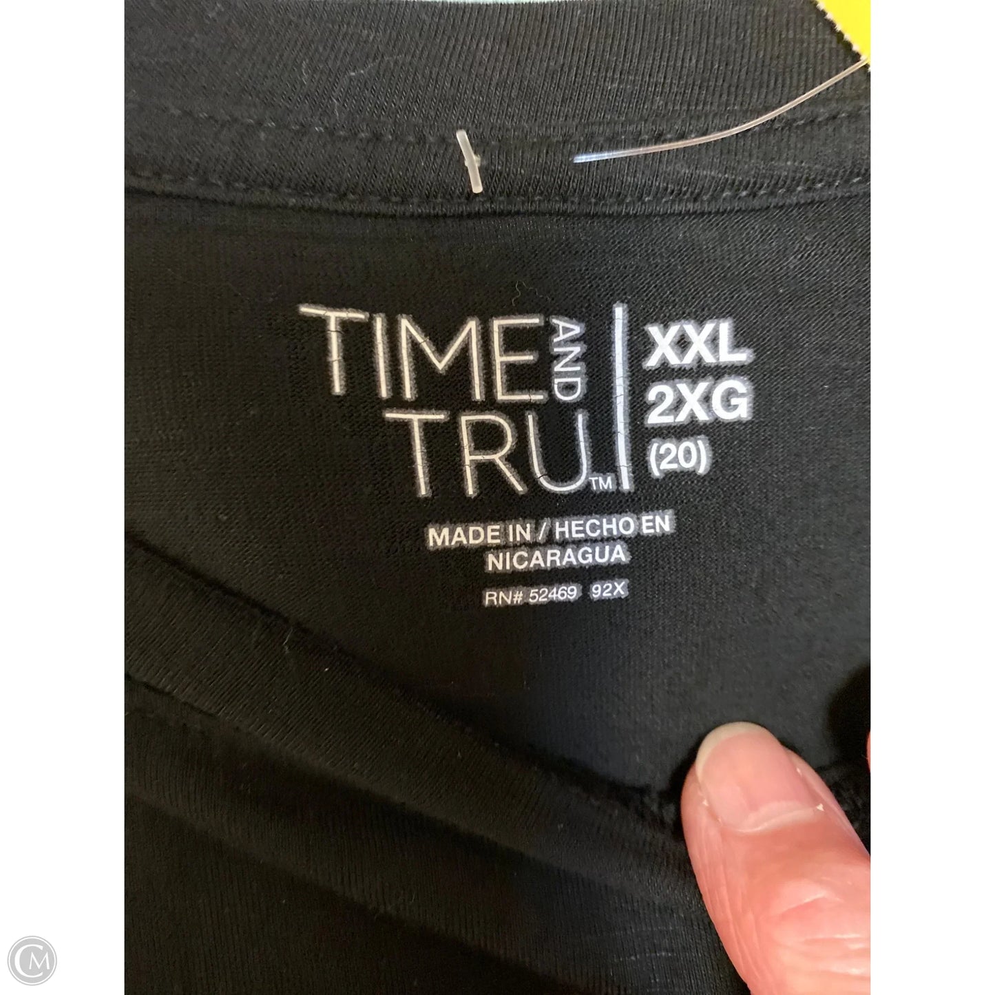 Top Short Sleeve By Time And Tru In Black, Size: Xxl