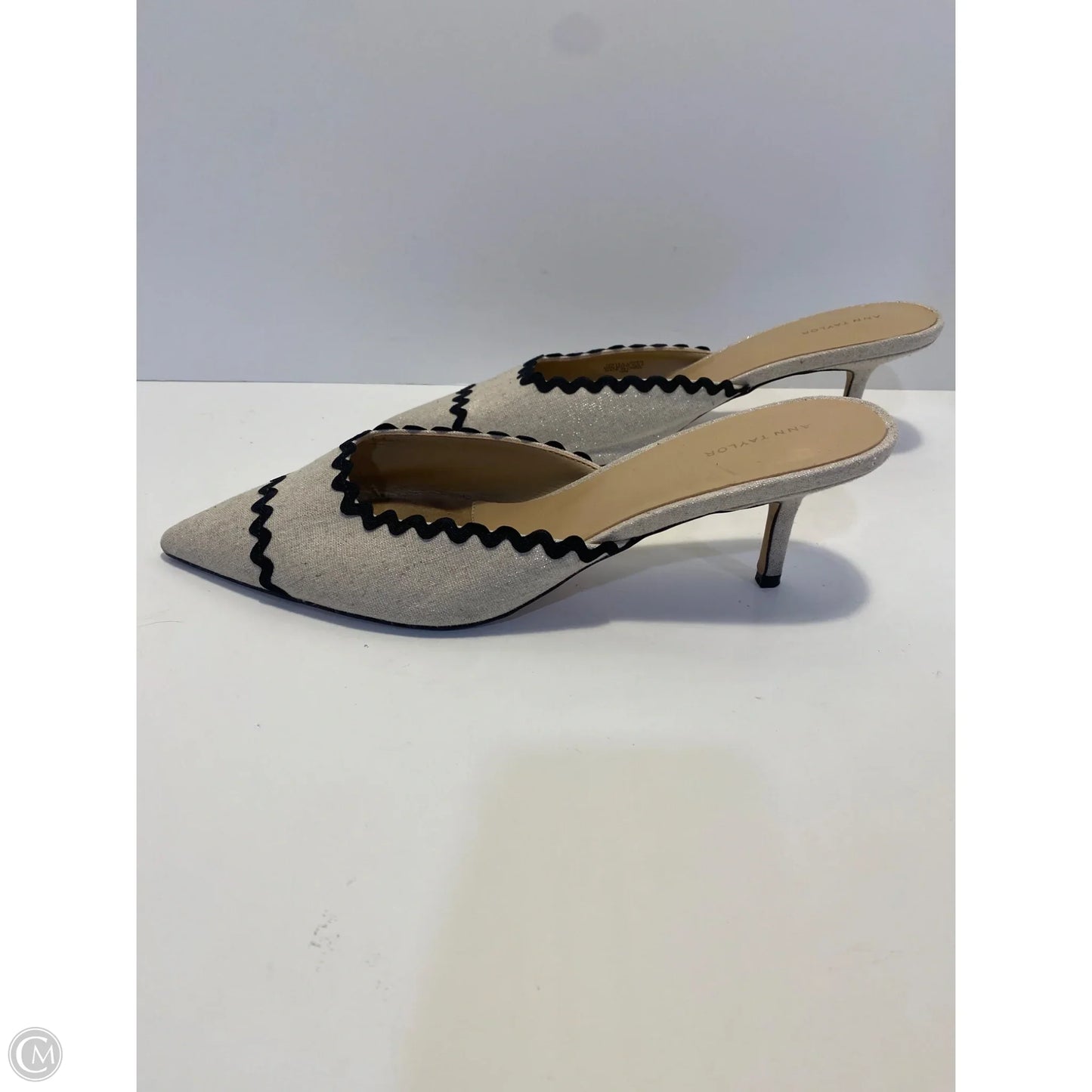 Shoes Heels Kitten By Ann Taylor In Silver, Size: 10