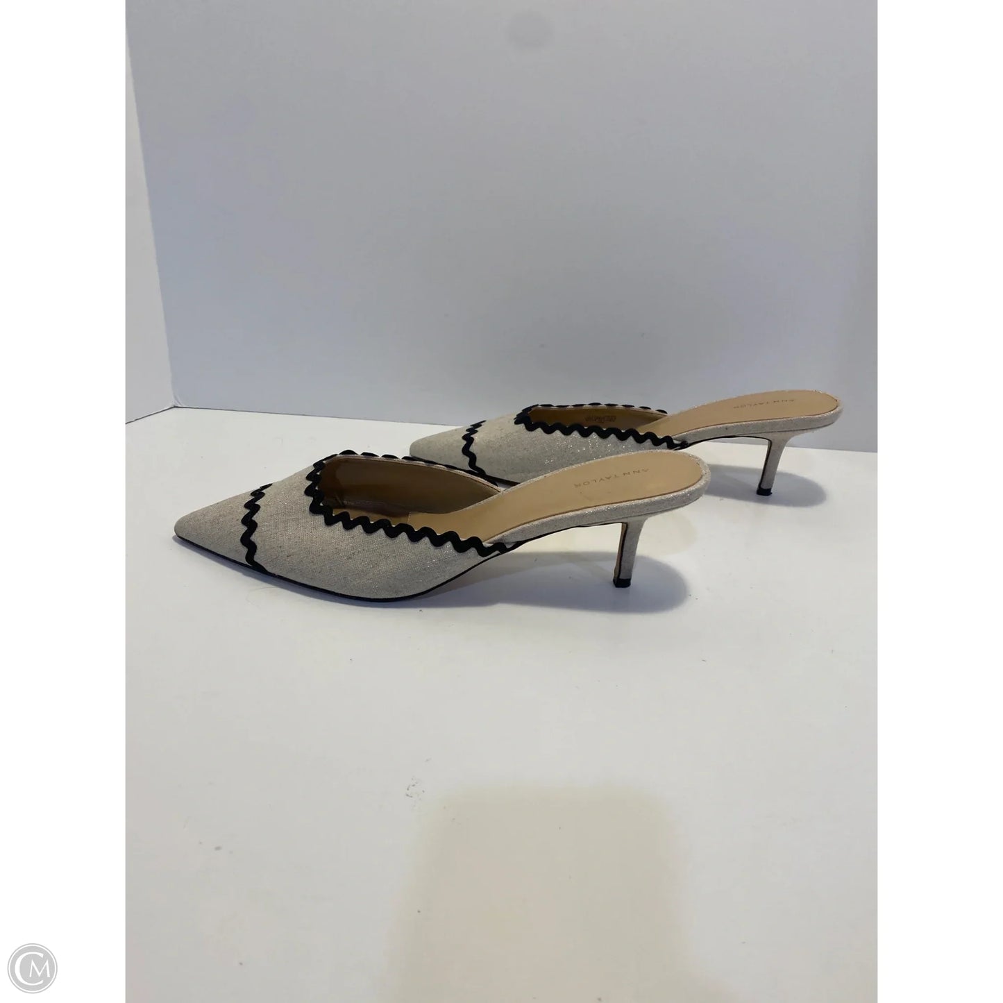 Shoes Heels Kitten By Ann Taylor In Silver, Size: 10