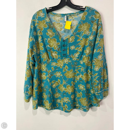 Top Long Sleeve By Cato In Aqua, Size: Xl