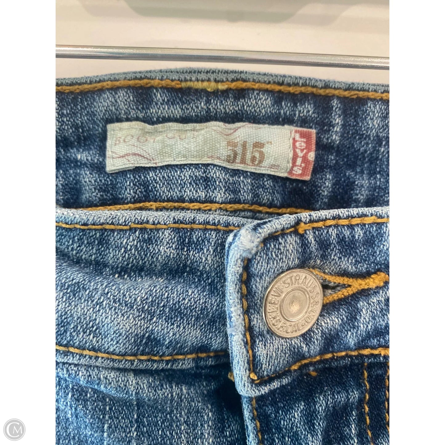 Jeans Straight By Levis In Blue Denim, Size: 14