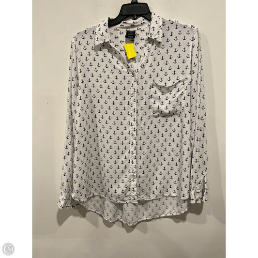 Top Long Sleeve By George In White, Size: 2x